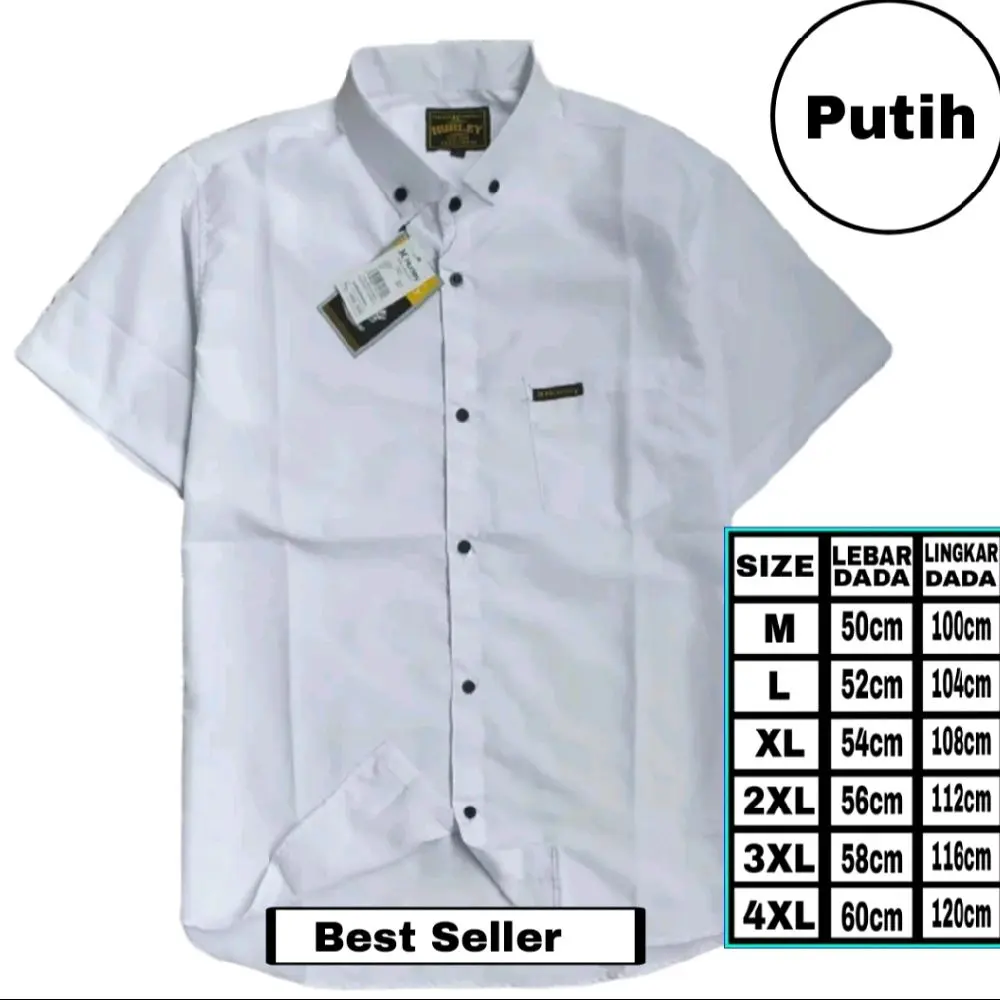 kemeja pria lengan pendek dewasa bahan Vito signature Katun Hitam