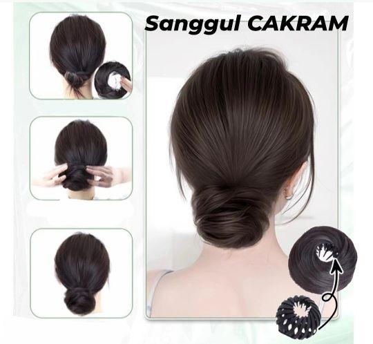 KONDE CEPOL INSTAN CAKRAM SANGGUL WIG MESSY BUN RAMBUT PALSU HAIR SINTETIS ANTISLIP SIRKAM JEPIT PREMIUM ANTI KILAP