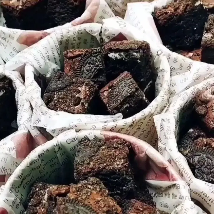 Brownie Bites in a tub Snack  Sweet Dessert Cake