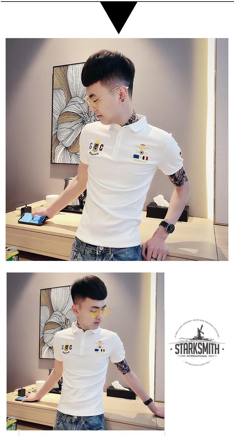 Product Introduction of Áo Thun Nam ngắn Tay Dáng Ôm, Phong Cách Hàn Quốc Hợp Xu hướng, Áo Polo Tay Lửng Bó Sát, Mùa Hè Mới, Tinh Thần Xã Hội, Thích Hợp Cho Giới Trẻ, Bộ Sưu Tập Mới Yêu Thích (2286), 4