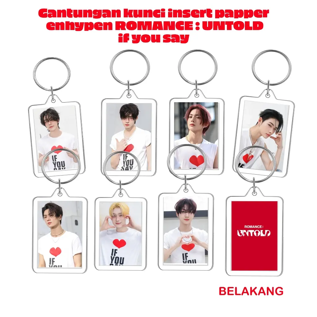 Gantungan kunci Ganci  insert papper ENHYPEN romance untold IF YOU SAY