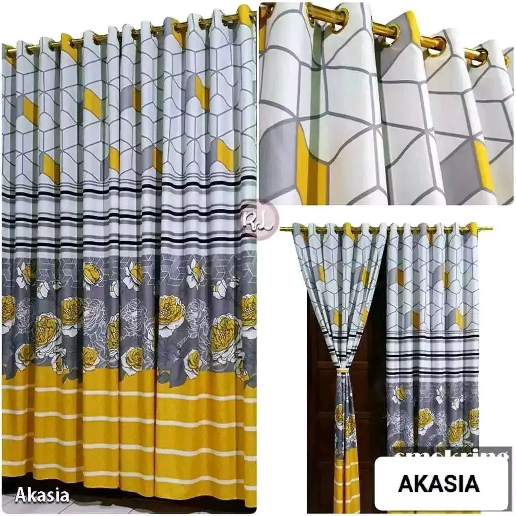 GORDENG/HORDENG JENDELA & PINTU SMOKRING 12 RING GRATIS TALI LEBAR 115x220CM  GORDEN MEWAH HARGA MURAH TIRAI MALAM & SIANG HORDENG JENDELA & PINTU HORDENG GORDENG SMOKRING TANPA PENGAIT MOTIF BERVARIASI