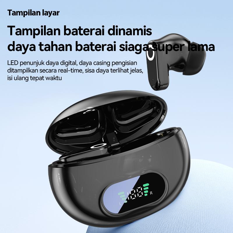 [COD] Yincoree [J16] Earphone Bluetooth 6.0 TWS - Reduksi Kebisingan Hybrid -48dB, 6-MIC ENC, 24 Jam Baterai, Latensi Rendah 0.04s, Audio 360° - Headset Nirkabel Kulit Gading untuk Gaming & Kerja In Ear Peredam Mikrofon Bawaan