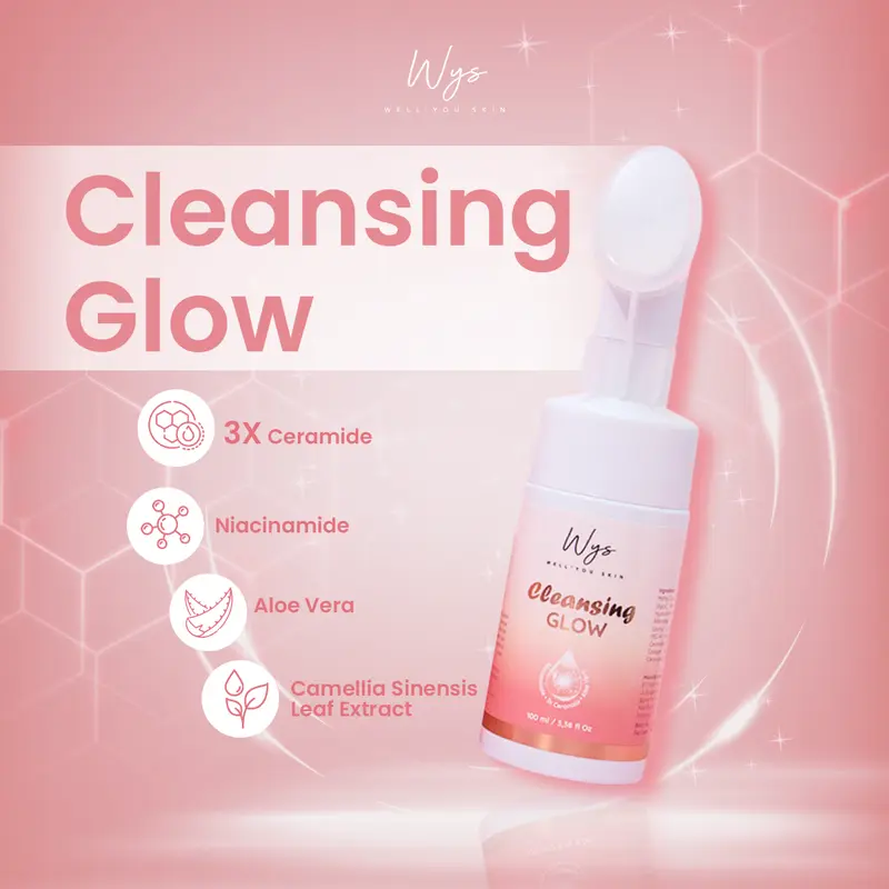 CLEANSING GLOW (facial wash cleanser) | WYS WELL YOU SKIN Ceramide Membersihkan Niacinamide Muka Berminyak Extract 2