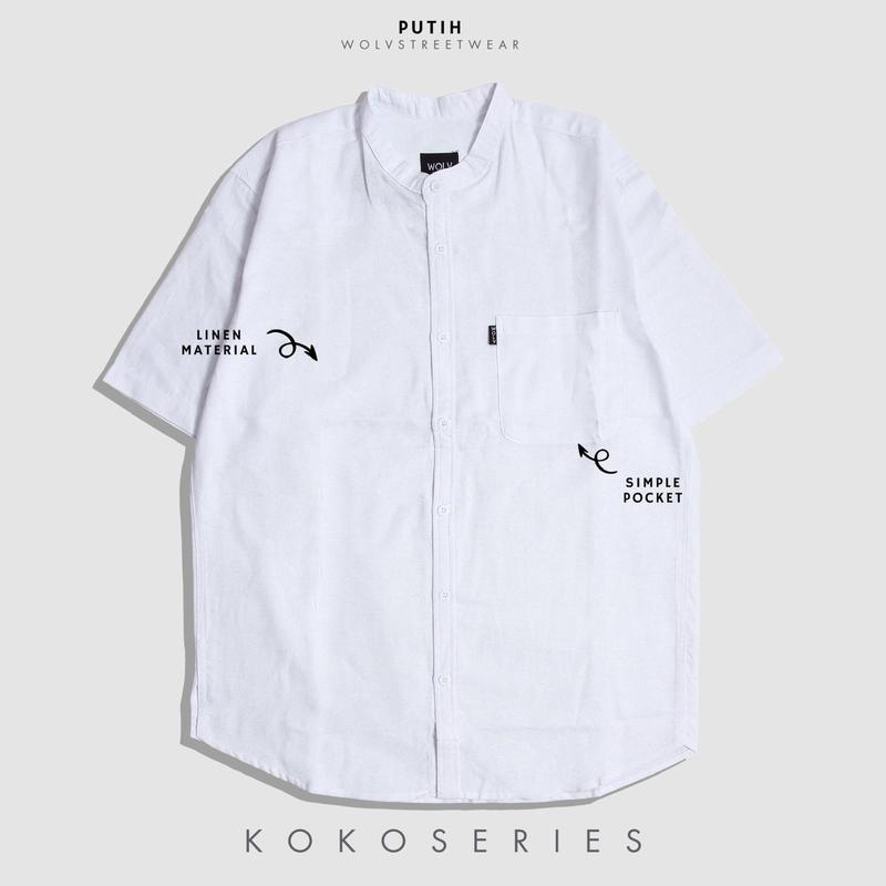 BAJU KOKO LINEN TANGAN PENDEK PREMIUM DEWASA Muslim Pria Nyaman 2