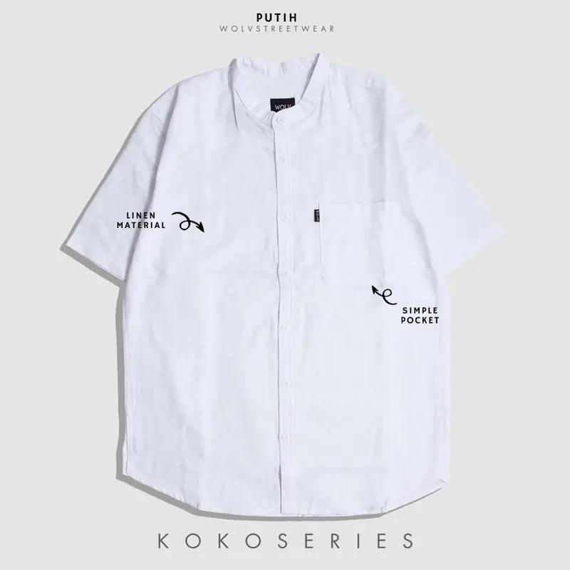 BAJU KOKO LINEN TANGAN PENDEK PREMIUM DEWASA Muslim Pria Nyaman 2
