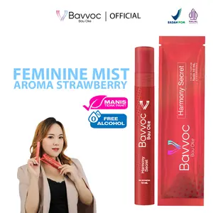 BAVVOC Feminine Spray Wanita Wangi Strawberry Non Alkohol Aman Kulit Sensitif | BPOM I Halal