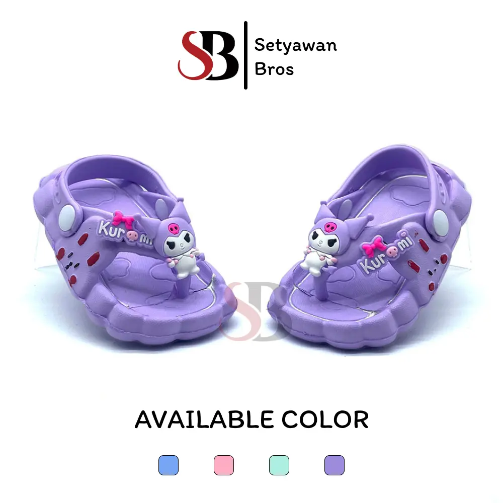 SETYAWAN BROS  - Sandal Anak Perempuan Model Jepit Tali Belakang KUROMI TERBARU