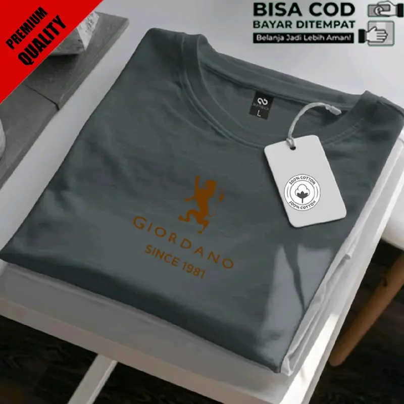 Promo !! Baju Kaos Distro GRDN LION BW Text Gold Premium Quality Kaos Cotton Combed 30s Lengan Pendek T-Shrit Koas Unisex Pria/Wanita Nyaman Panjang 3