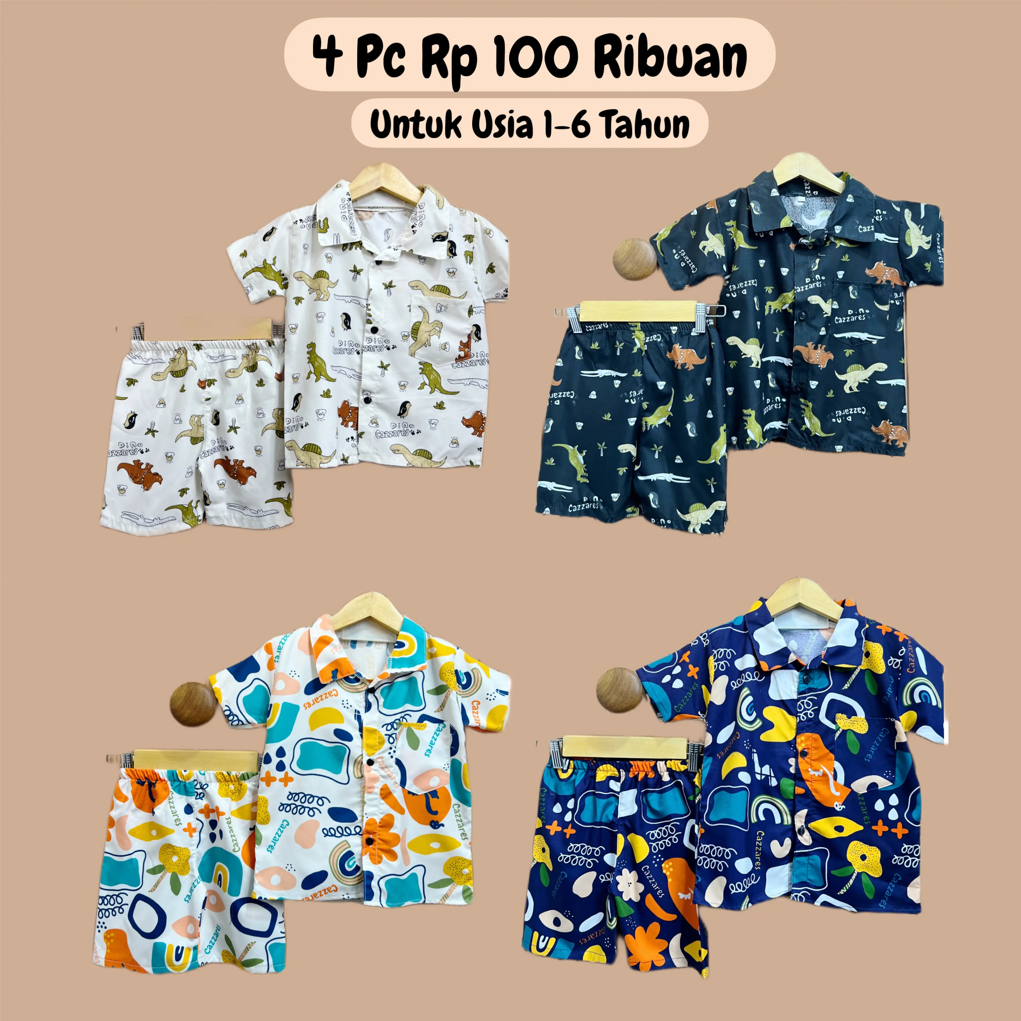 4 PC 100 Ribu Baju Setelan Anak Cewek Cowok Usia 1-6 Tahun