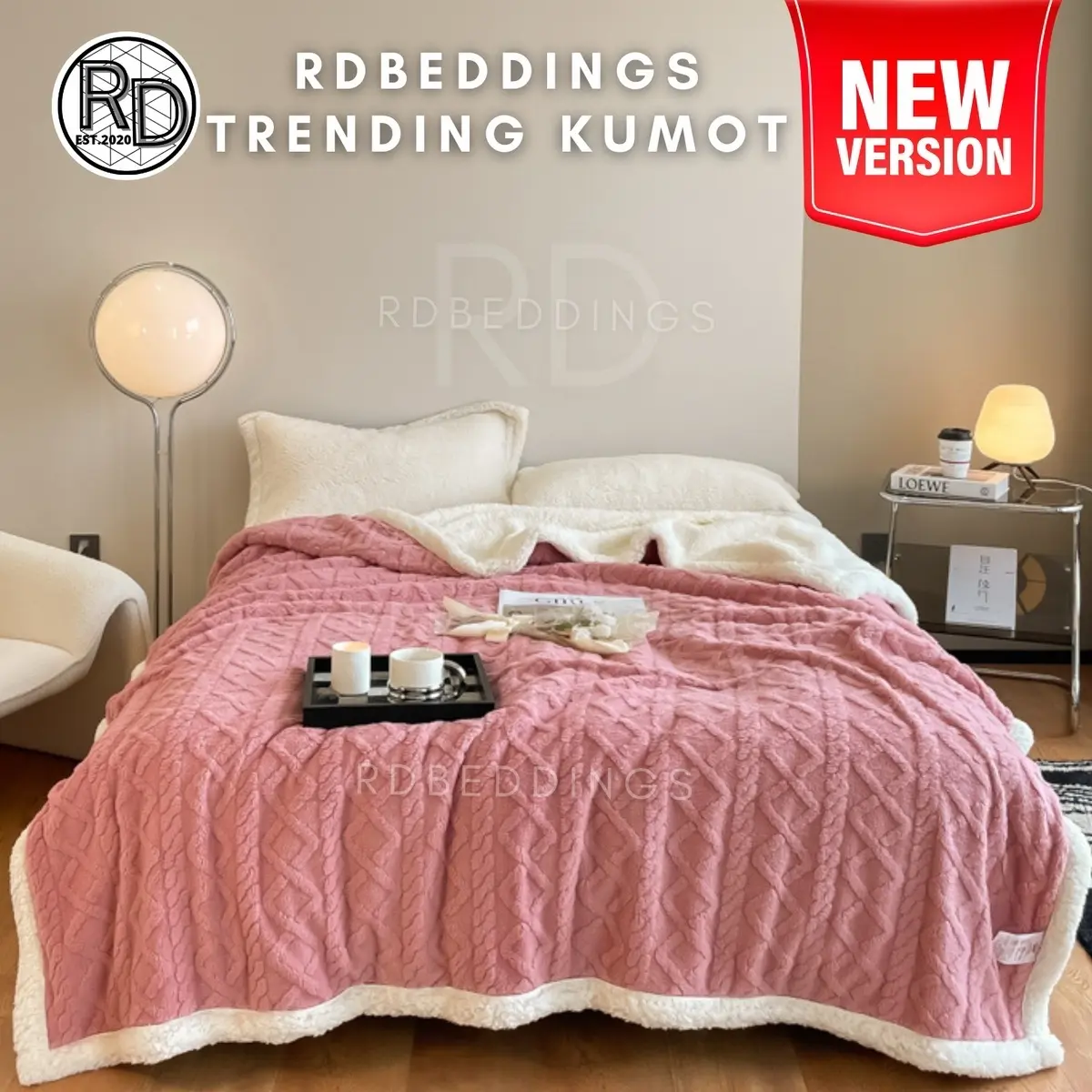 RD BEDDINGS KING SIZE DOUBLE LAYER THICK BLANKET  WOOL BLANKET( 200x220cm)
