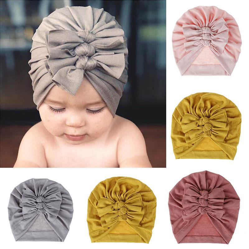Mũ Turban Có Nơ Cho Bé Mũ Cotton Cho Trẻ Sơ Sinh Mũ Len Mũ Mùa Xuân Thu Mũ Trẻ Em Bé Gái Mới Biết Đi Mũ Lưỡi Trai
