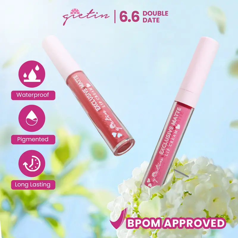 GIETIN Exclusive Matte Lip Cream  Waterproof Longlasting [NEW PACKAGING] GT03 0