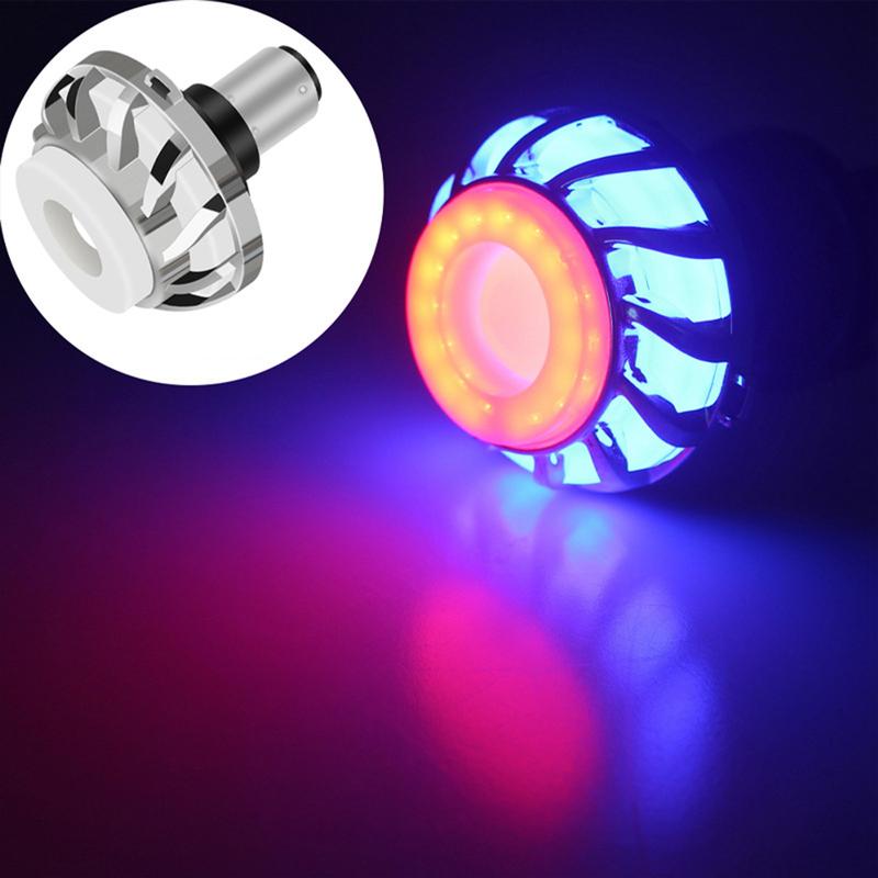 Product Introduction of Universal Motorcycle Warning Lamp Angel Eye Motorcycle Headlight  Brake Tail Rear RGB LED Motorbike Light Moto Accessories 23