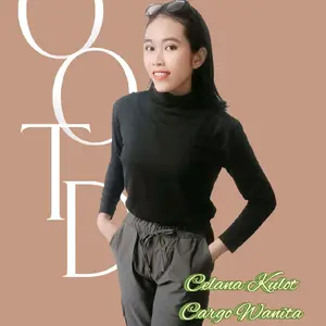 [BEST SELLER] Celana Kulot Cargo Panjang Wanita Muslim Hijab Outfit Kekinian Termurah - Bawahan