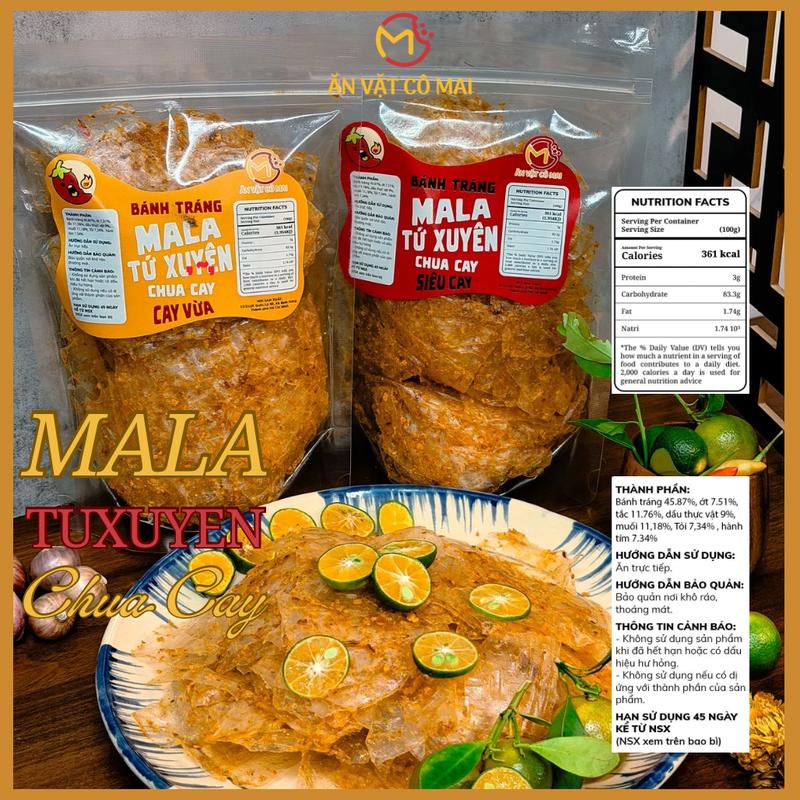  Bánh Tráng Mala Tứ Xuyên Chua Cay Vị Cay Vừa & Vị Siêu Cay - Ăn Vặt Cô Mai 