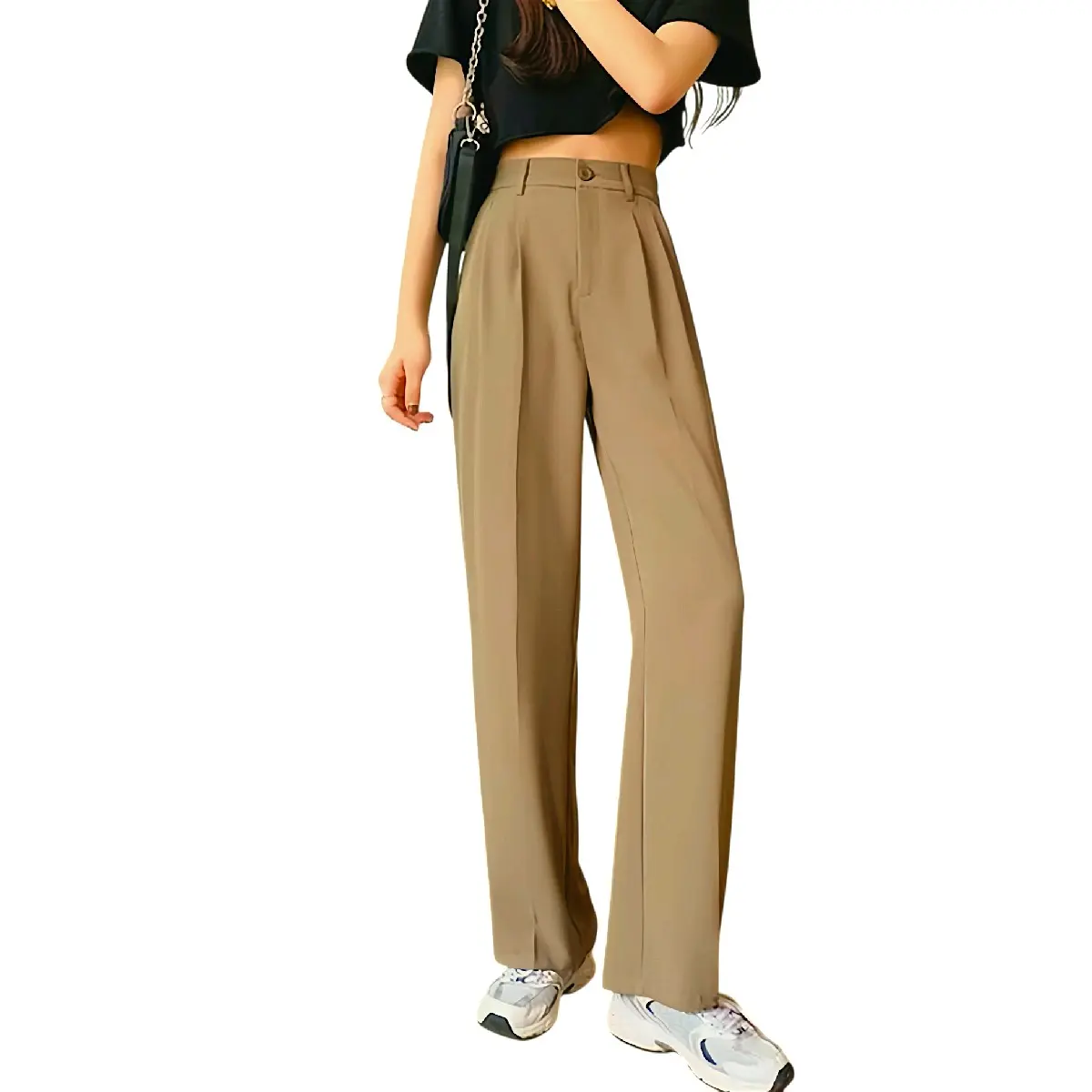 AMAN Loose Pants - Celana Kulot Basic - Celana Kerja Wanita Jumbo High Waist Nyaman Panjang Formal Casual Kantor Diora Highwaist Anti Kusut
