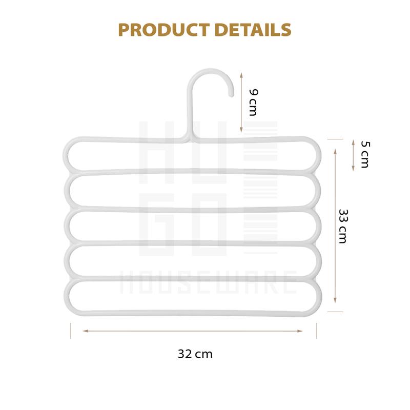 Product Introduction of HUGO Gantungan Hanger 5 Susun Serbaguna Gantungan Jilbab Gantungan Celana Baju Pakaian Plastik Multifungsi 42