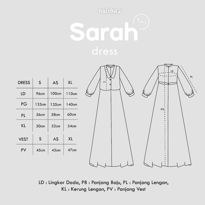 Product Introduction of Sarah Dress 3in1 by Naisha Dress Lebaran 2024 Model Gamis Terbaru Remaja Dress Wanita Busui Frendly Kancing Kerah 0