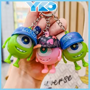 YKO Mainan Bercahaya Dan Terdengar Alien Gantungan Kunci Pasangan Monsters I LOVE YOU Pasangan hadiah kecil 3D LED Night Light Figure Kartun