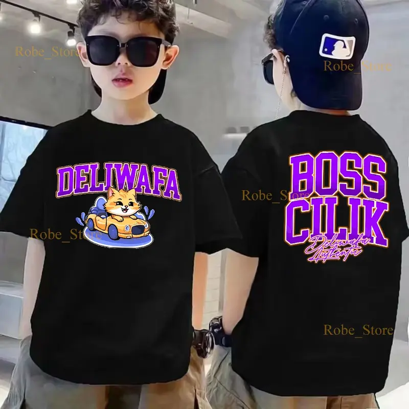 Kaos Deliwafa Kids Denim Motif Boss Cilik kaoas anak deliwafa 1