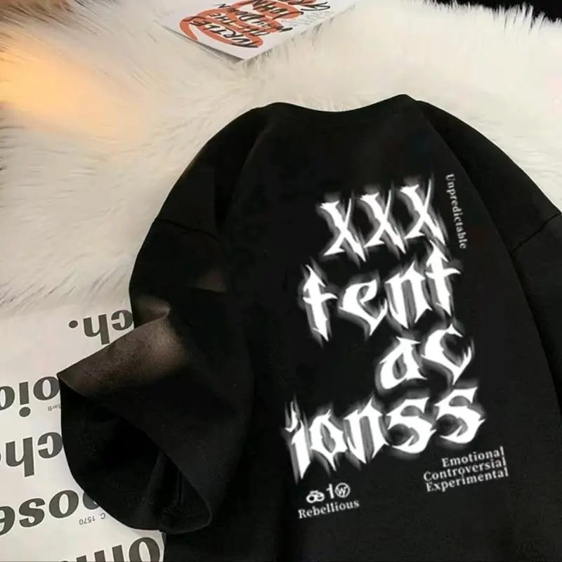 kaos distro tacion atasan retro lengan pendek /baju kaos pria wanita Loose Fit Tshirt Combed Polos Oblong Custom Santai 3
