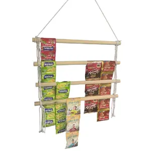 Rak Gantung Hanger Kayu Aesthetic Panjang 50cm 4 Susun Cocok Untuk Warung Rumah Dapur Gantungan Kopi Snack Bumbu Handuk Jilbab Multipungsi Murah Berkualitas