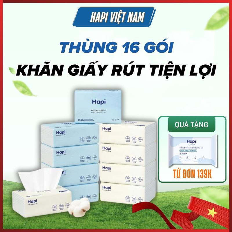 [DEAL TIẾT KIỆM]  Thùng 16 Gói Giấy Ăn Gấu Trúc Cao Cấp 4 lớp bột gỗ nguyên sinh không tẩy trắng