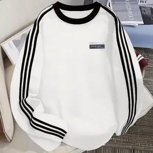 STREET PREMIUM Kaos Lengan Panjang Tiga Garis Korea Premium 100% Katun | Simple Style Pria Wanita Nyaman Santai