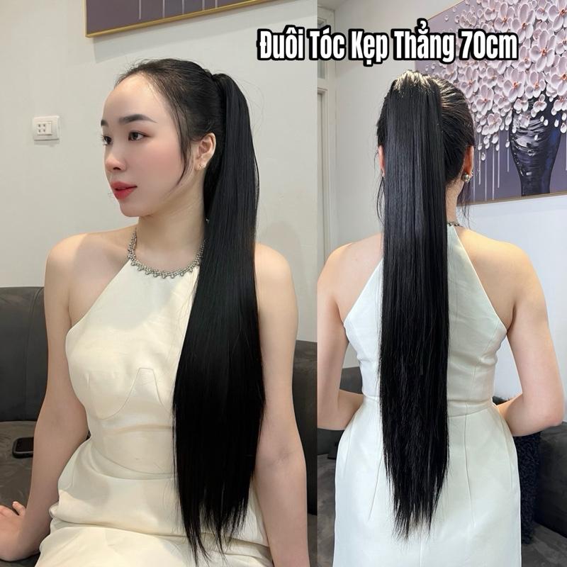 Đuôi Tóc Giả kiểu thẳng dài 70cm kiểu kẹp ngoạm