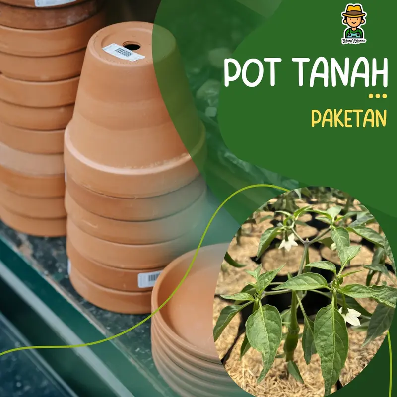 Pot Tanaman Bahan Tanah Liat Paket 55 0