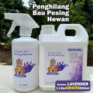 SPRAY PENGHILANG BAU PESING HEWAN AROMA LAVENDER 1 Liter GRATIS 500ml