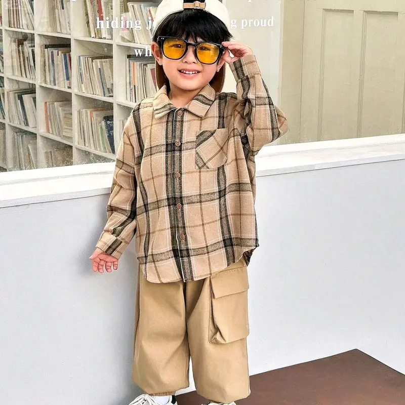 Motif Best seller Atasan kemeja anak bahan katun flanel untuk usia 3-13 Fashion 2