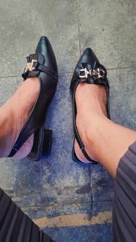 Product Review of Declare&Dee Heels Blok Wanita Pitaloka Square Toe High 3 CM Black Karet Belakang Best Seller Shoes flat  shoes from _**A 1