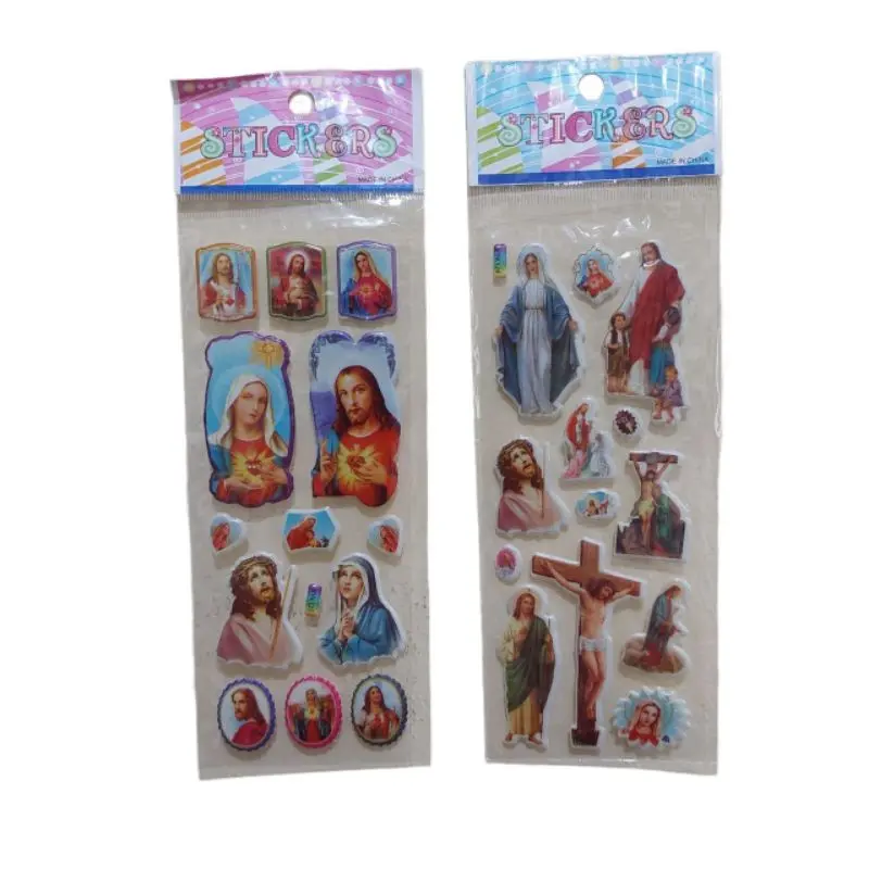 Sticker Nasrani Tuhan Yesus Bunda Maria Stiker Timbul Natal santa clause 3D harga per 5pcs 4