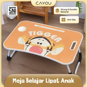 Meja Lipat Anak SNI | Meja Belajar Lipat Karakter Ringan untuk Anak & Dewasa | Portabel, Ringan, dan Kokoh | Meja Serbaguna untuk Sekolah & Kerja