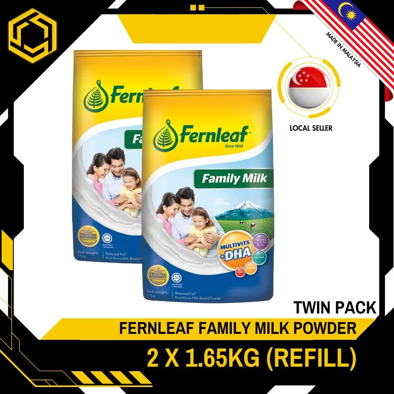 [TWIN PACK] FERNLEAF Family Milk Powder Refill 1.65KG X 2 (PACKETS) FREE DELIVERY IN 3 WORKING DAYS!