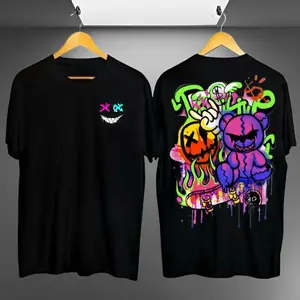 Kaos Distro Motif Bear Skateboard / Atasan Cowok Lengan Pendek Terlaris / Pakaian Cowok Terkini