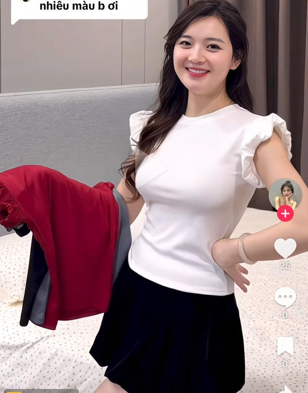 Áo thun tăm nữ tay hến mẫu mới 2025 size 38-65kg,chất thun tăm,Áo thun fom body cộc tay cho nữ