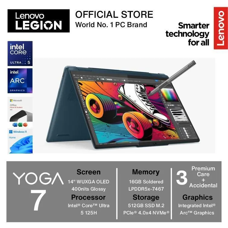 LENOVO YOGA 7 2-in-1 14IML9 ULTRA 5 125H 16GB 512GB W11 OHS OLED WUXGA