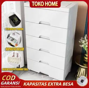 TOKO Eksklusif Lemari Pakaian Plastik Jumbo Laci Plastik Kabinet Drawer Storage Garansi 5 Tahun Bahan Premium Tebal