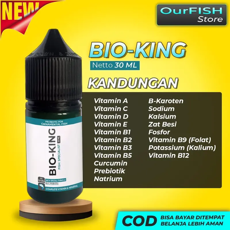 BIO-KING Netto 30ml - Vitamin Probiotik Ikan Cupang Guppy Gupy Avatar Blue Rim Giant Koi Halfmoon Pakan Cupang by OURFISH 3