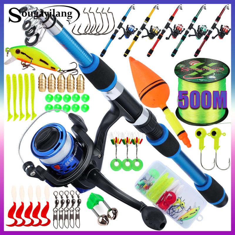 Bộ Câu Cá Sougayilang Cần Câu Cá Biển 1.8M Cuộn Câu Cá Có Thể Gấp Gọn Cầm Tay Cuộn Câu Đứng Tỷ Lệ Bánh Răng 5.2: 1 Kết Hợp Mượt Mà Nhẹ Nhiều Màu Tùy Chọn Thích Hợp Cho Mồi Nước Nhiều Loại Fishing