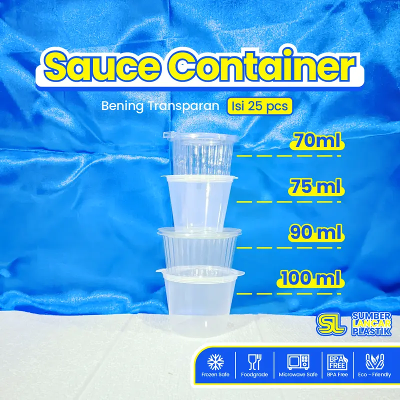 LUX Thinwall Sauce Cup [ISI 25PCS] 70ml 75ml 90ml 100ml | Tempat Cup Saus | Tempat Wadah Sambal | Sauce Container 1