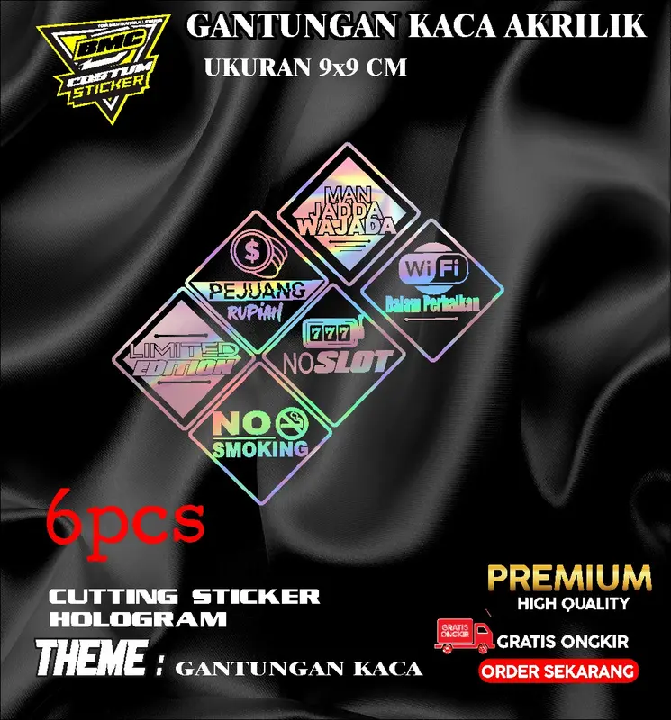 GANTUNGAN KACA AKRILIK/VARIASI GANTUNGAN KACA MOBIL HOLOGRAM 3