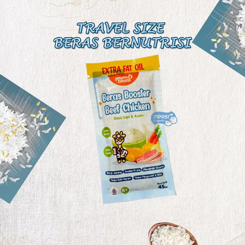 Plum & Blum Beras Mpasi BB Booster Nutrisi Double Prohe Travel Size - 45 gr / Beras Mpasi Bayi 1