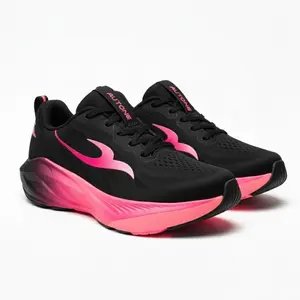Zutons Racer Fast Hitam Pink - Sepatu Lari Running Jogging Wanita Ideal untuk Gym Senam Olahraga Outdoor dengan Kenyamanan dan Fleksibilitas