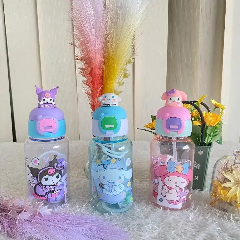 [Mskshop] Botol Minum Motif Sanrio Tali Panjang Handle Kuromi 650ml/ Botol Minum Anak Sekolah 4