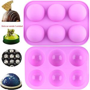 Moldes de silicona para chocolate Semi Esfera de 6 cavidades, Moldes para hornear Medio Esfera para hacer Bombas de Chocolate Caliente y Mousse Domo