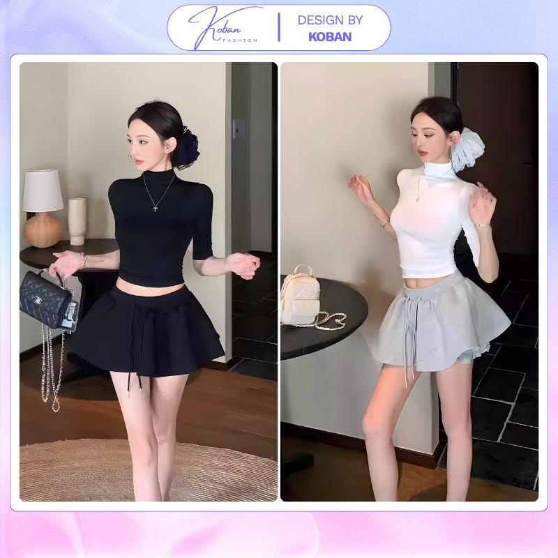   DEAL MỞ BÁN KB34  Chân váy tầng xoè KOBAN váy bí siêu ngắn chất nỉ phồng  rút dây cạp chun có quần bảo hộ cv 